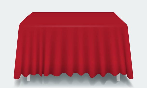 Vektor piros Üres téglalap alakú asztal terítő elszigetelt. - Vektor, kép