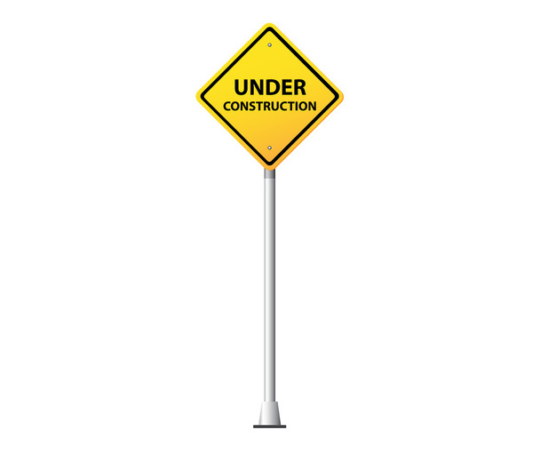 Under construction yellow road sign - Vector, Image