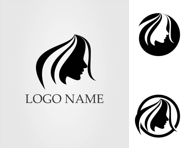 Салон волос женщина и лицо логотип и символы
 ... - Вектор,изображение