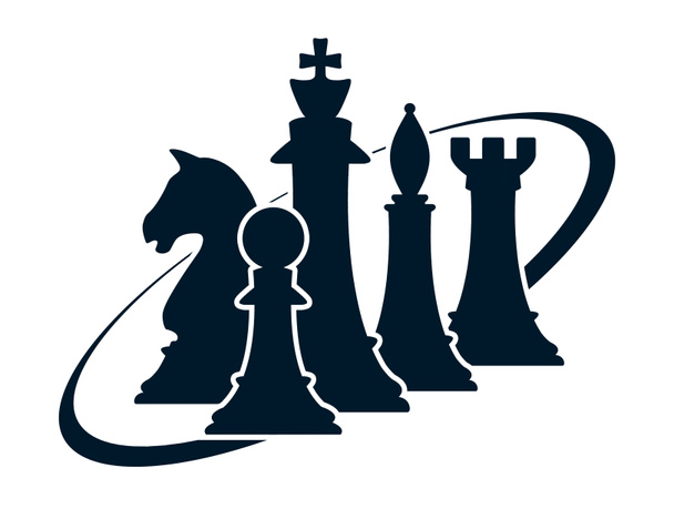 sylwetka figury szachowe na białym - Zdjęcie, obraz
