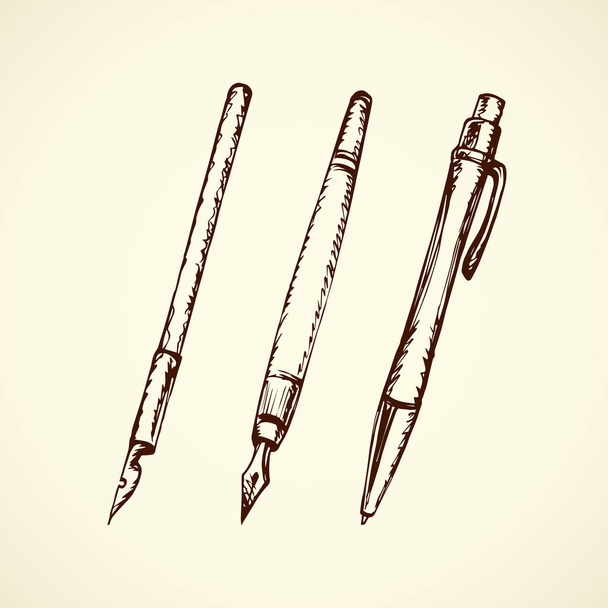 Old pen. Vector drawing - Vector, imagen