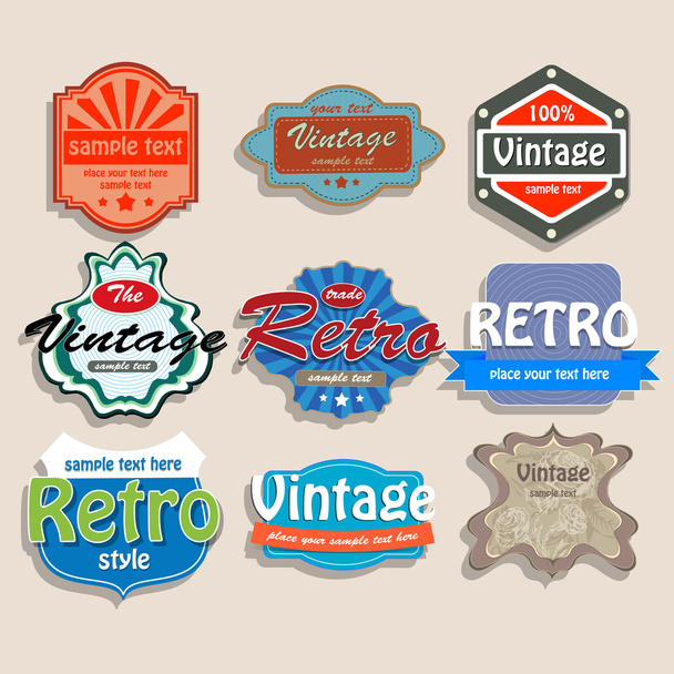 Vector set of vintage labels. - Vector, Image