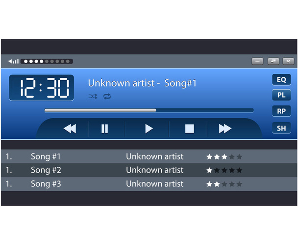 Set of ui ux audio and video media player template - Vektor, obrázek
