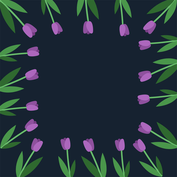 lila tulipán keretben - Vektor, kép