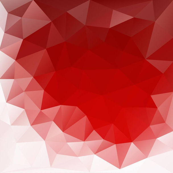 深い赤と白の多角形の背景 - ベクター画像