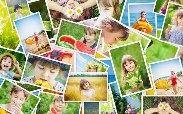 Kinder collage zomer foto 's.  - Foto, afbeelding