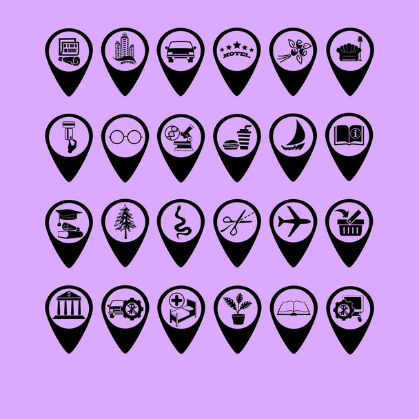 Map pointers set vector icons - Vector, Image