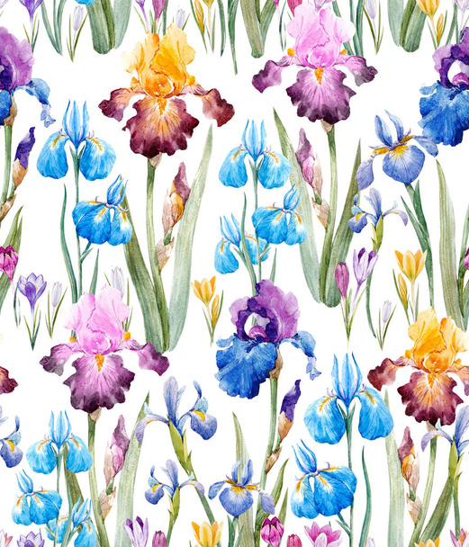 Watercolor floral pattern - Фото, изображение