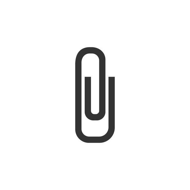 Paper clip icon vector. Simple flat symbol. Black clip illustration on white background. - Vector, Image