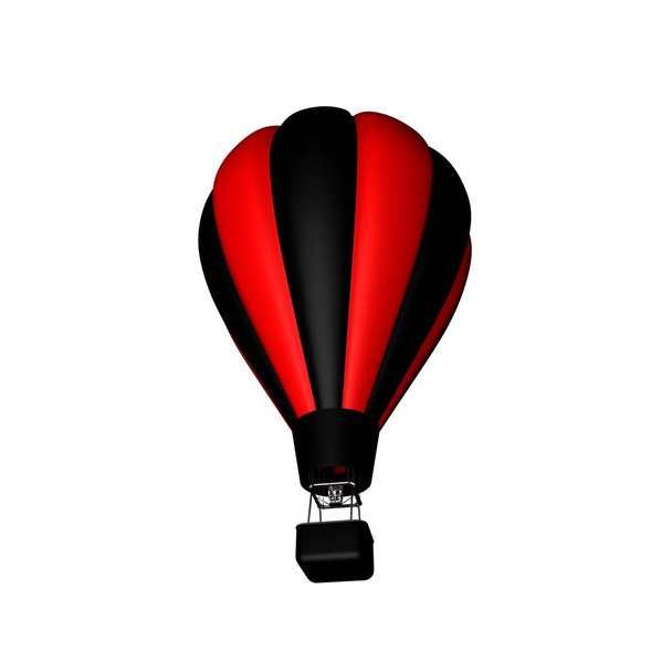 Hot air balloon. Isolated on white background. 3D rendering illu - Фото, изображение