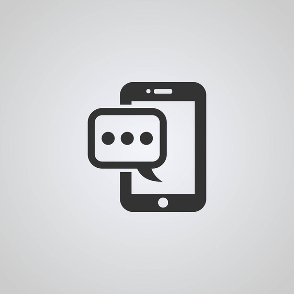 Smartphone pictogram, eenvoudige logo ontwerp met zwarte kleur, bericht logo, vector iconen.  - Vector, afbeelding
