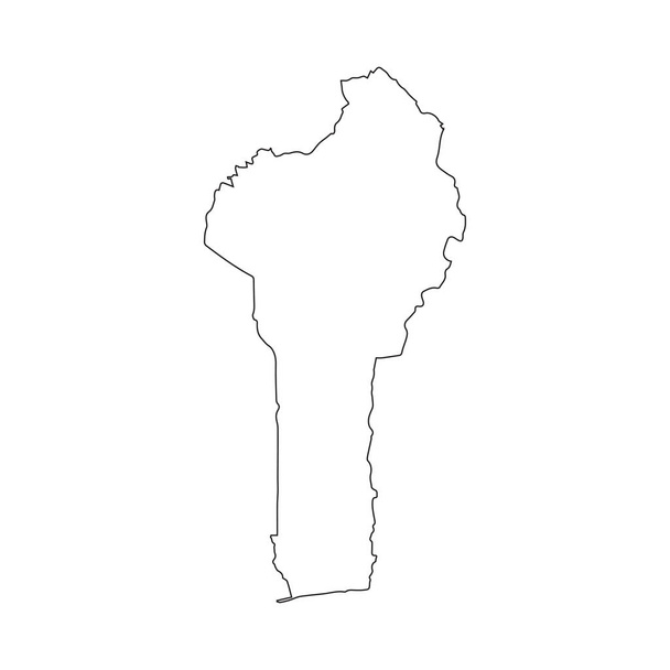 Линейная карта Бенина на белом фоне. Векторная иллюстрация
 - Вектор,изображение