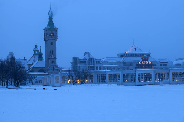Sopot világítótorony téli táj - Fotó, kép