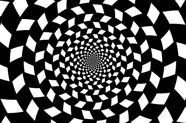 Optische illusie - schaakbord swirl, - Vector, afbeelding