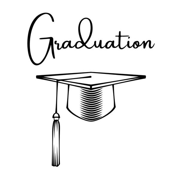 Graduation cap. Education symbol. Vector illustration - Wektor, obraz