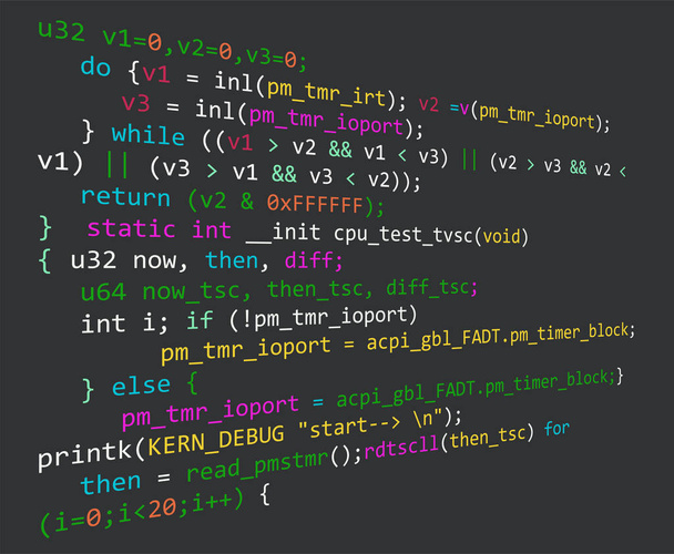 A fejlesztési program kód. - Vektor, kép
