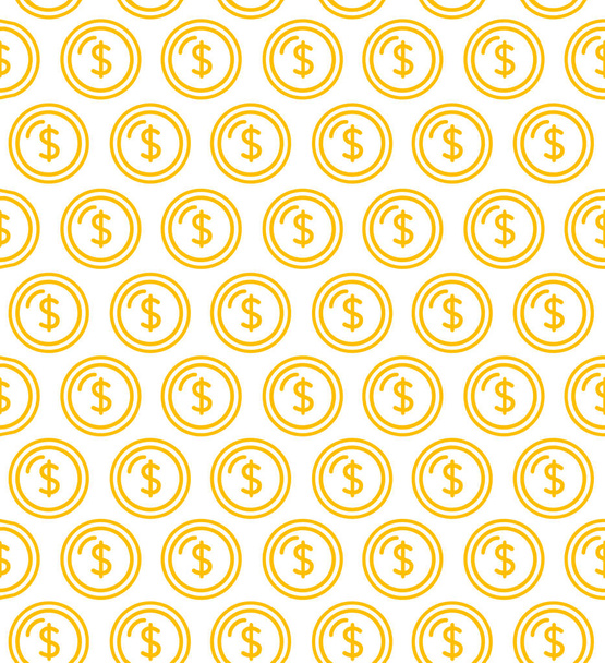Coins Signs Seamless Pattern Background. Vector - ベクター画像