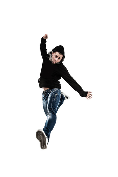 energetic and charismatic guy rapper dances break dance. - Foto, Imagem