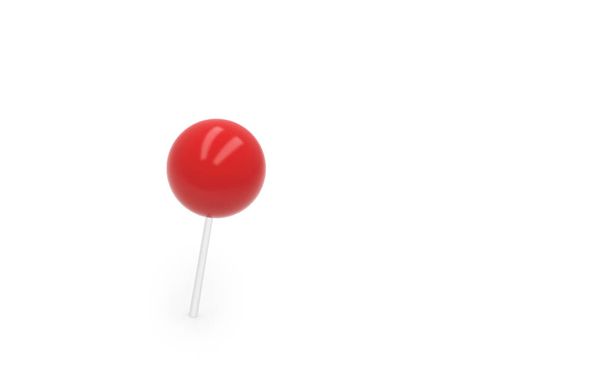 Spinotto rosso, puntina isolata su sfondo bianco, 3d
 - Foto, immagini