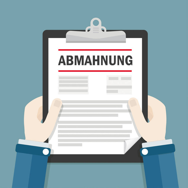 Κείμενο στη γερμανική γλώσσα Abmahnung, μετάφραση προειδοποιητική επιστολή. Διανυσματικό αρχείο EPS 10. - Διάνυσμα, εικόνα
