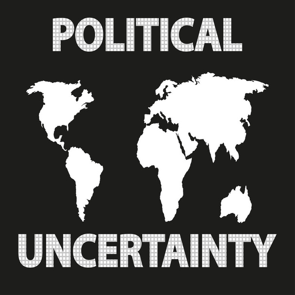 Παγκόσμιος Χάρτης γράμματα υφή πολιτική αβεβαιότητα - Διάνυσμα, εικόνα