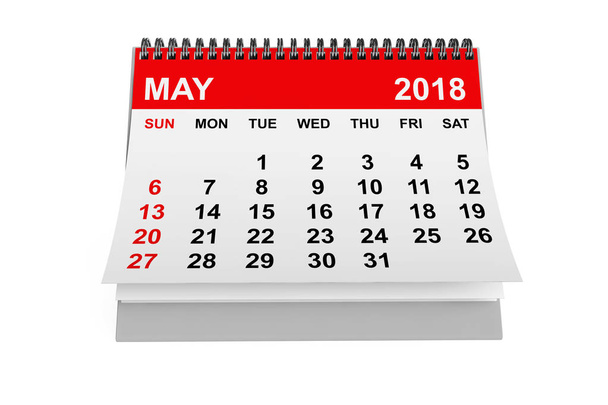 Calendario maggio 2018. 3d Rendering
 - Foto, immagini