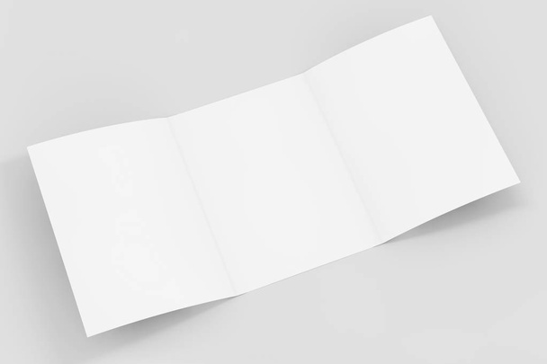 Λευκό διπλωμένο φυλλάδιο Mockup χαρτί με ελεύθερο χώρο για την δική σας Des - Φωτογραφία, εικόνα