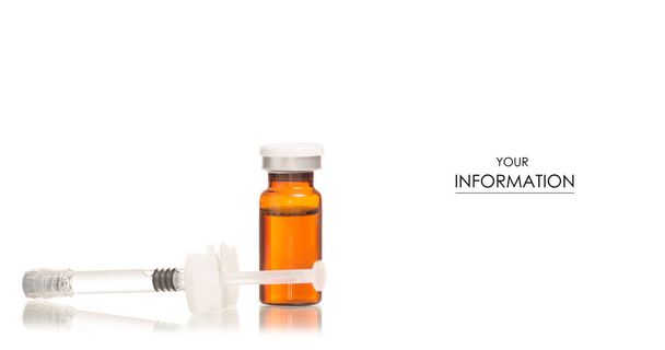 Glass Medicine Vial jar botox with medical Syringe pattern - Photo, Image