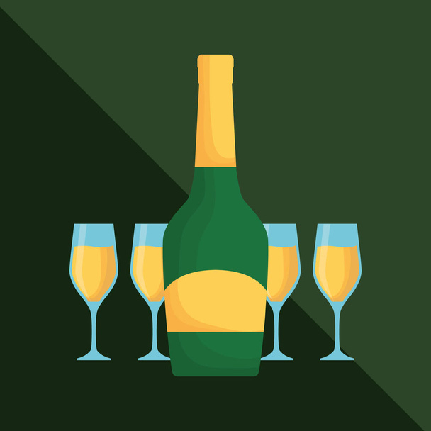 Diseño de bebida de champán
 - Vector, Imagen