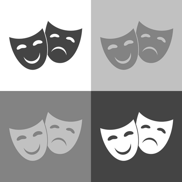 Vector Image Theatrical face mask. Drama and comedy.  Vector on  - Vettoriali, immagini