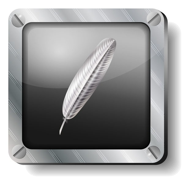 Steel feather icon - Vector, Image