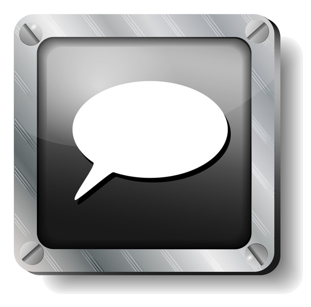 Steel speech icon - Vetor, Imagem