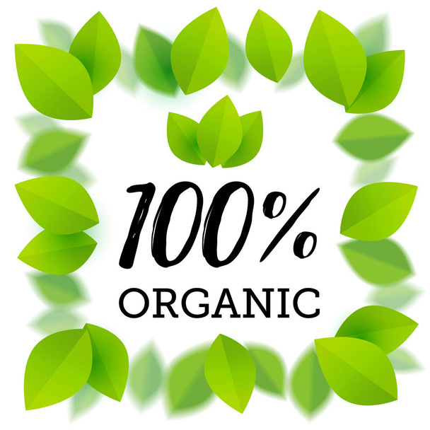 100% organic vector logo design - Vector, Imagen
