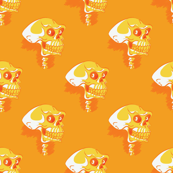 Scary skull seamless pattern - Vector, afbeelding