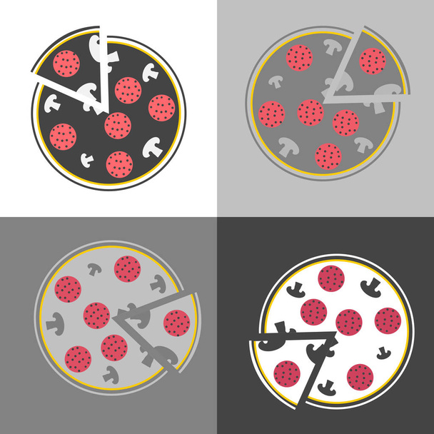 Conjunto de imágenes vectoriales de pizza. Comida rápida. La rebanada de pizza. Vector ico
 - Vector, Imagen