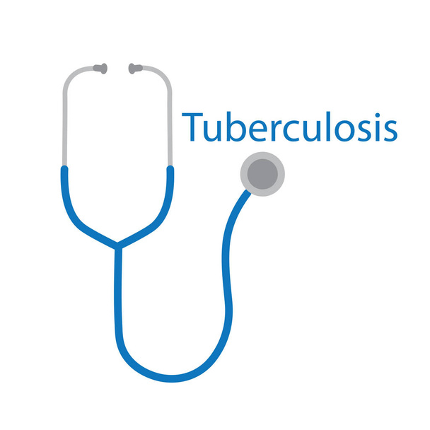 Tuberkulose Wort und Stethoskop Icon-Vektor Illustration - Vektor, Bild