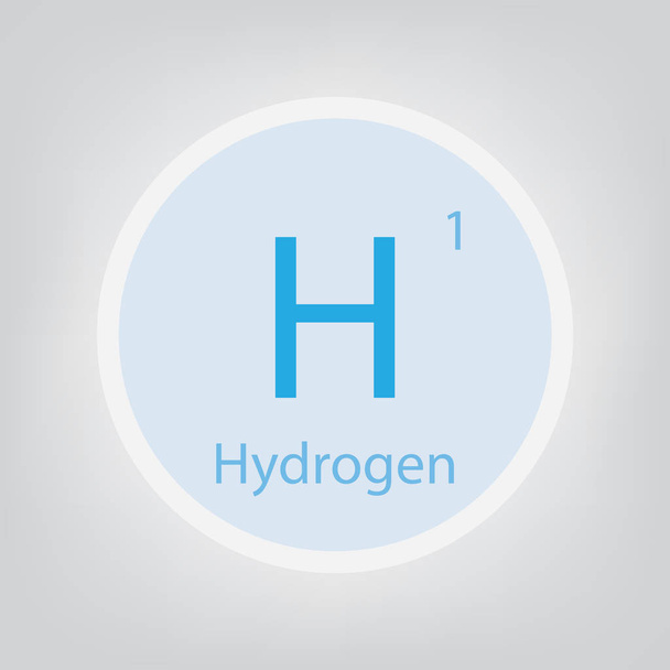 Водень H хімічний елемент значок Векторні ілюстрації
 - Вектор, зображення
