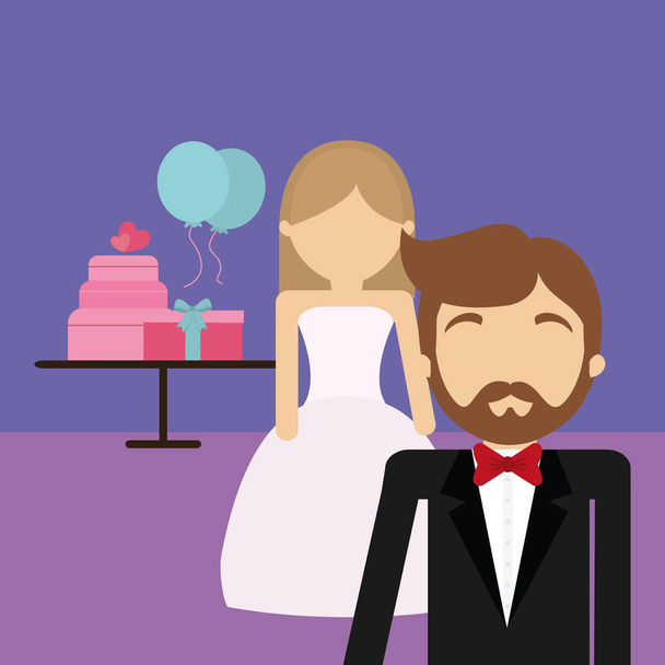 Wedding couple design - Вектор,изображение