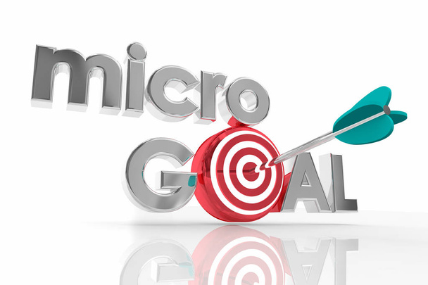 Микро-цели Специальные целевые усилия Объективная миссия 3d Иллюстрация
 - Фото, изображение