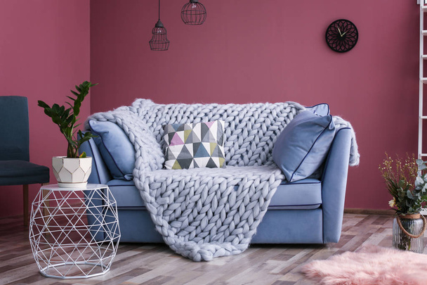 Cozy living room interior with comfortable sofa - Foto, immagini