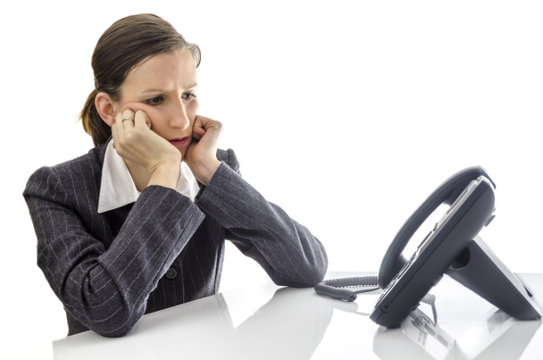 Sad businesswoman waiting for a phone call - Photo, Image