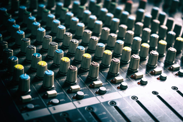 Close up of sound mixing board  - Fotografie, Obrázek
