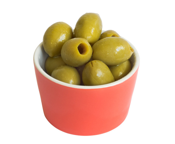 Olives in red bowl - Photo, Image