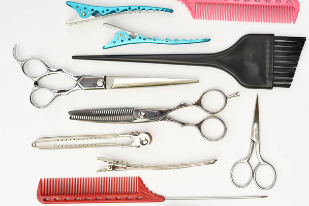 Set di strumenti professionali per parrucchieri per lo sfondo - Foto, immagini