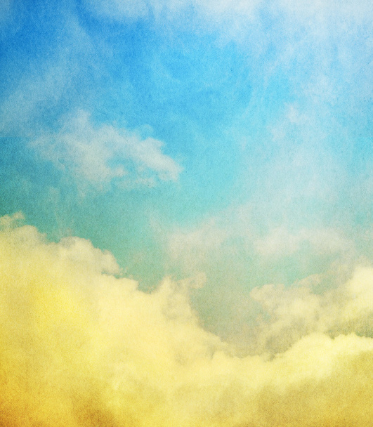 Nuvens amarelas e névoa azul
 - Foto, Imagem