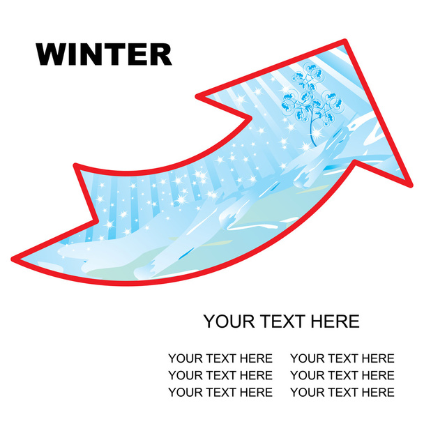 Flecha paisaje invierno
 - Vector, imagen