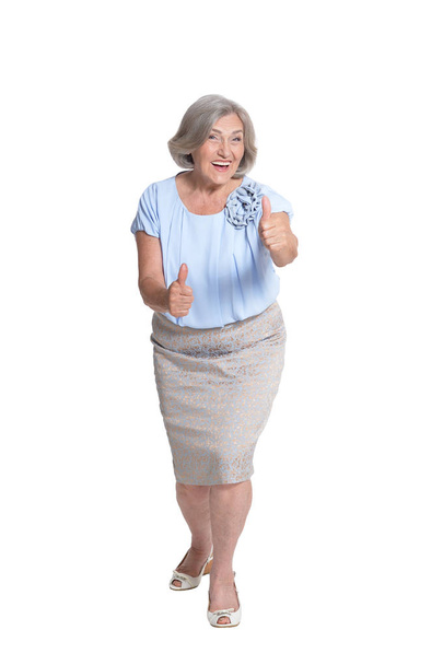 cheerful senior woman - Фото, изображение