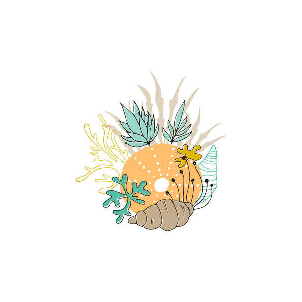 Vector sea floral arrangement - Vektor, kép