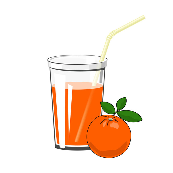 Glass of Orange Juice - Vector, Image