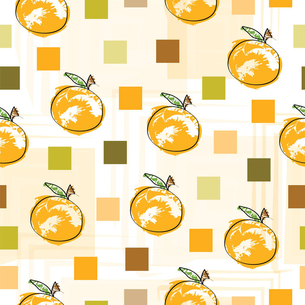 wzór z pomarańczy i kwadraty - Wektor, obraz